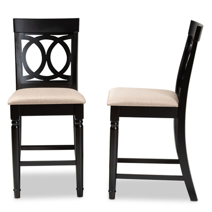 Baxton Studio - Verina Set of 2 Counter Stools in Sand/Espresso - RH323P-Sand/Dark Brown-PS view 3