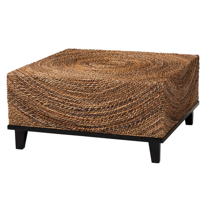 Baxton Studio - Verino Coffee Table in Natural Seagrass/Espresso Brown - Verino-Seagrass-CT view 1