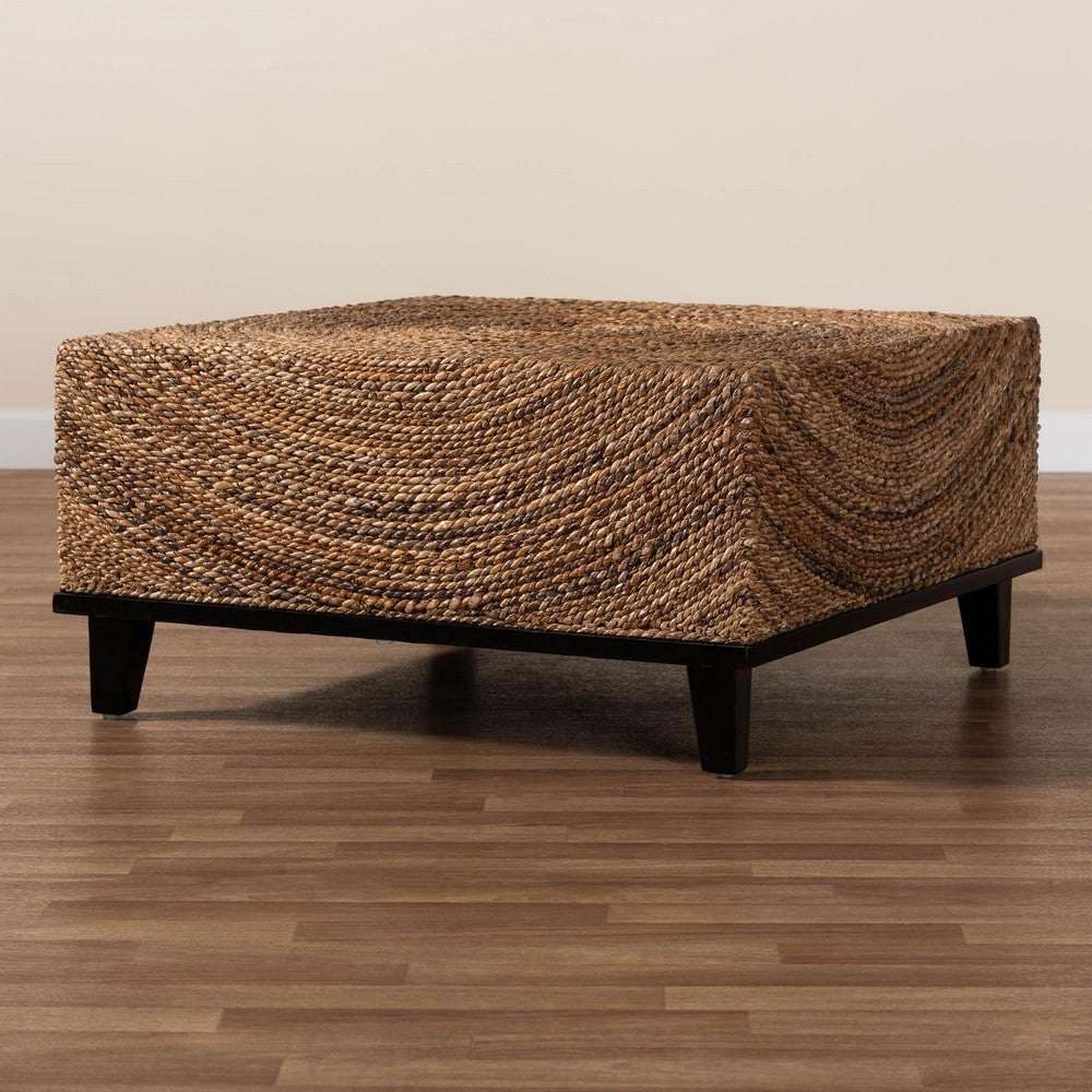 Baxton Studio - Verino Coffee Table in Natural Seagrass/Espresso Brown - Verino-Seagrass-CT view 8
