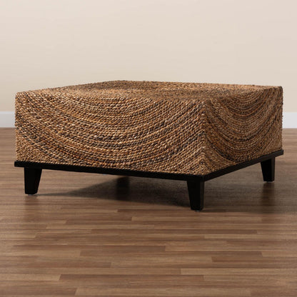 Baxton Studio - Verino Coffee Table in Natural Seagrass/Espresso Brown - Verino-Seagrass-CT view 8