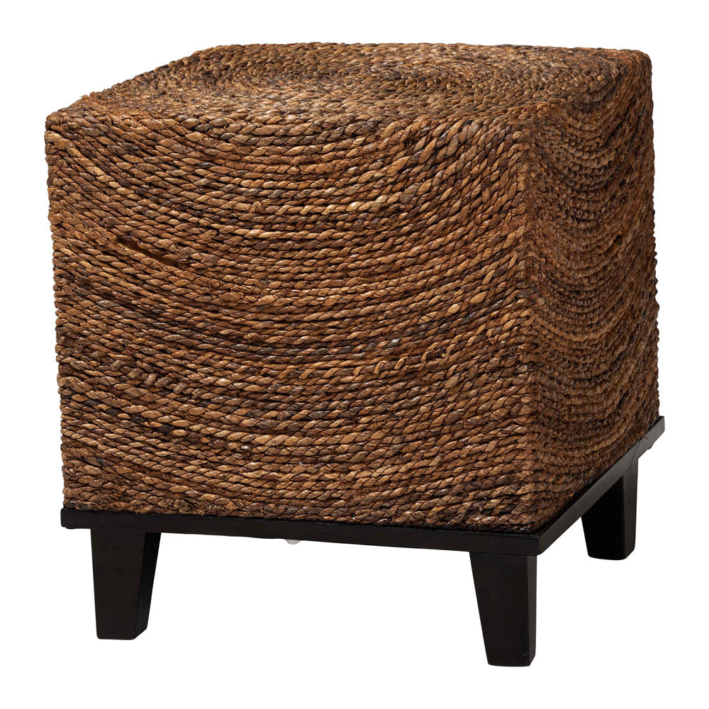 Baxton Studio - Verino End Table in Natural Seagrass/Espresso Brown - Verino-Seagrass-ET view 1
