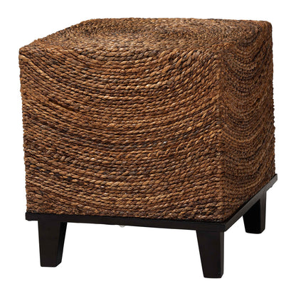 Baxton Studio - Verino End Table in Natural Seagrass/Espresso Brown - Verino-Seagrass-ET view 1