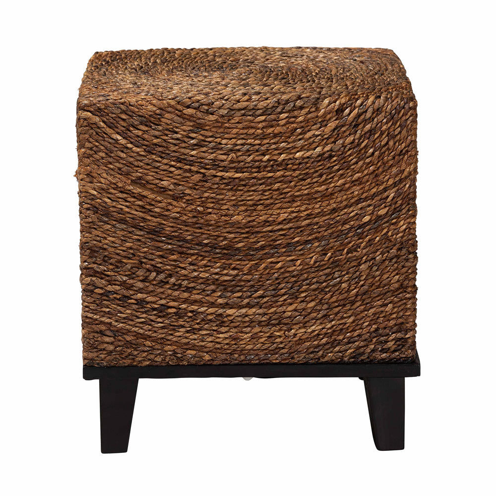 Baxton Studio - Verino End Table in Natural Seagrass/Espresso Brown - Verino-Seagrass-ET view 2