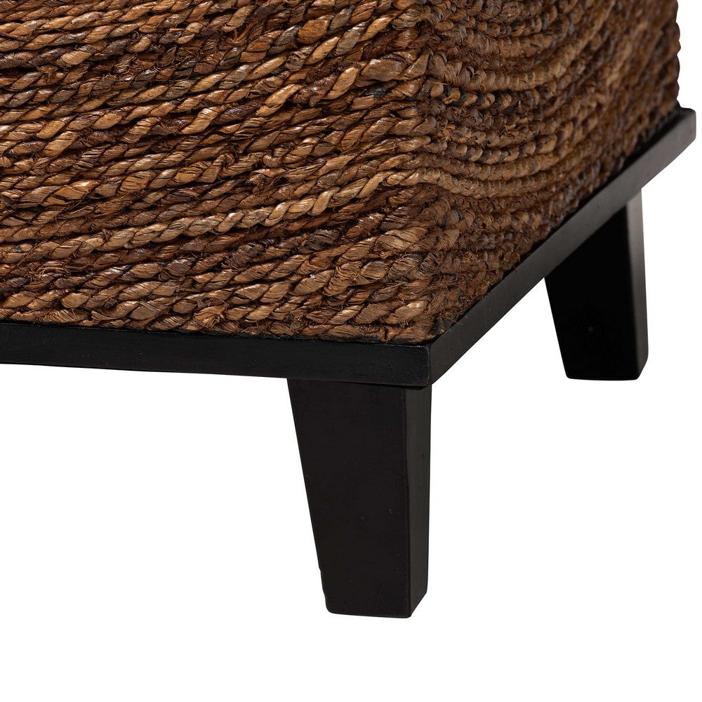 Baxton Studio - Verino End Table in Natural Seagrass/Espresso Brown - Verino-Seagrass-ET view 4