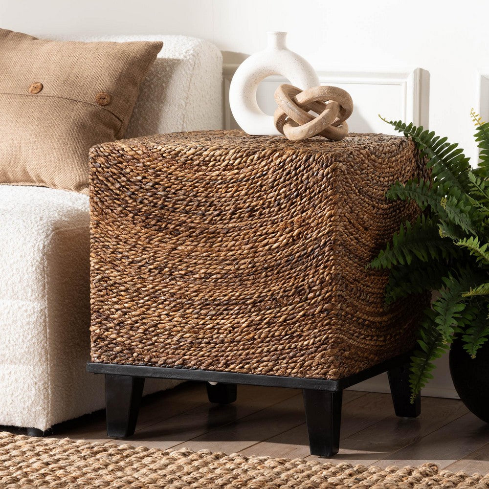Baxton Studio - Verino End Table in Natural Seagrass/Espresso Brown - Verino-Seagrass-ET view 7