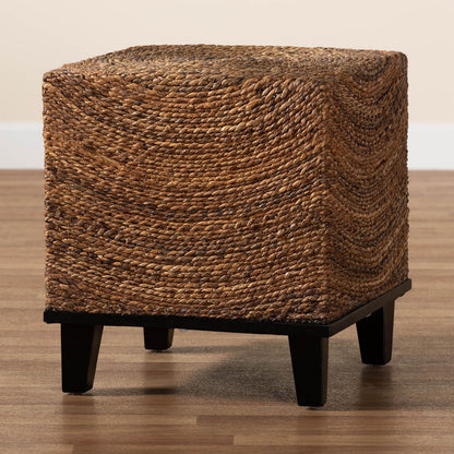 Baxton Studio - Verino End Table in Natural Seagrass/Espresso Brown - Verino-Seagrass-ET view 8
