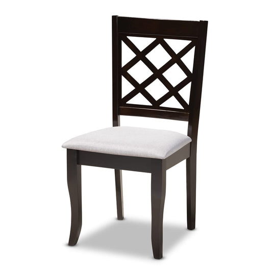 Baxton Studio - Verner Dining Set in Gray/Espresso - RH330C-Grey/Dark Brown-5PC Dining Set view 2