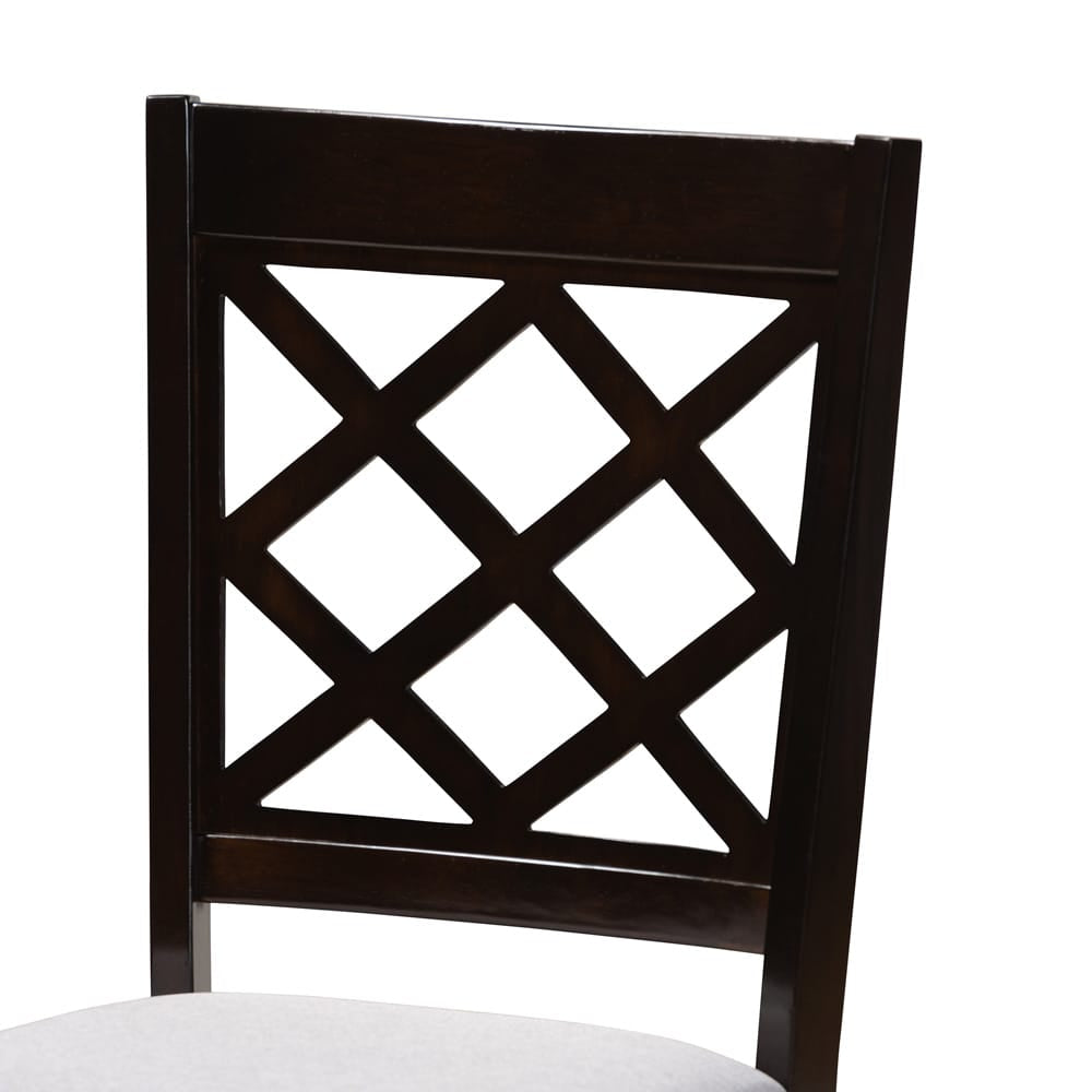 Baxton Studio - Verner Dining Set in Gray/Espresso - RH330C-Grey/Dark Brown-5PC Dining Set view 4
