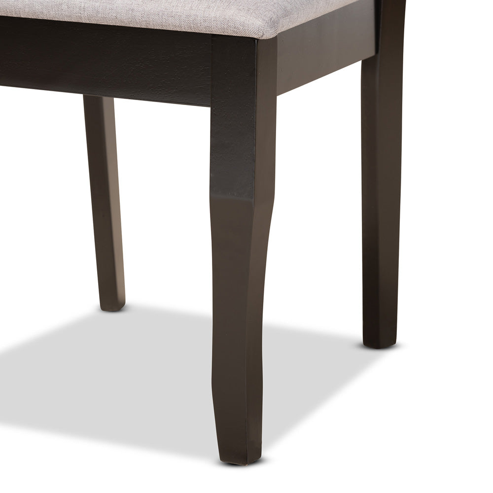 Baxton Studio - Verner Dining Set in Grey/Dark Brown - RH330C-Grey/Dark Brown-7PC Dining Set view 6