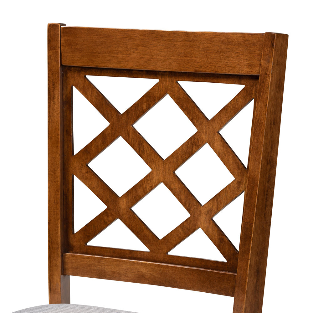Baxton Studio - Verner Dining Set in Grey/walnut brown - RH330C-Grey/Walnut-DC-7PC Dining Set view 5