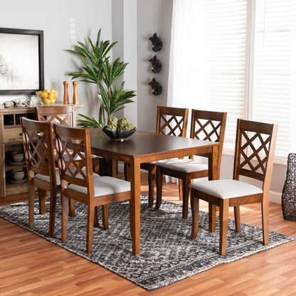 Baxton Studio - Verner Dining Set in Grey/walnut brown - RH330C-Grey/Walnut-DC-7PC Dining Set view 7