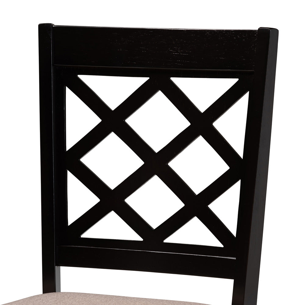 Baxton Studio - Verner Dining Set in Sand/Dark Brown - RH330C-Sand/Dark Brown-7PC Dining Set view 5