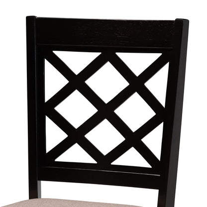 Baxton Studio - Verner Dining Set in Sand/Dark Brown - RH330C-Sand/Dark Brown-7PC Dining Set view 5
