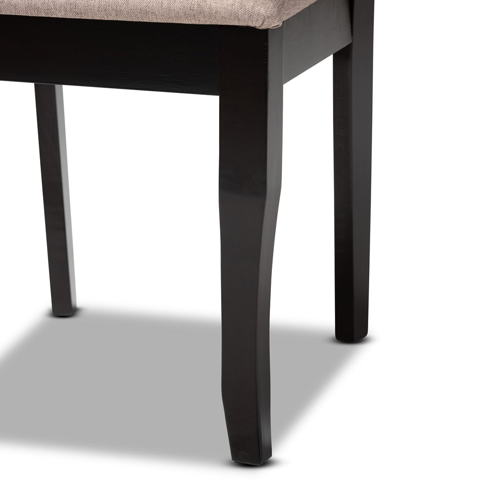 Baxton Studio - Verner Dining Set in Sand/Dark Brown - RH330C-Sand/Dark Brown-7PC Dining Set view 6