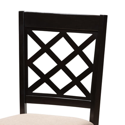 Baxton Studio - Verner Dining Set in Sand/Espresso - RH330C-Sand/Dark Brown-5PC Dining Set view 4