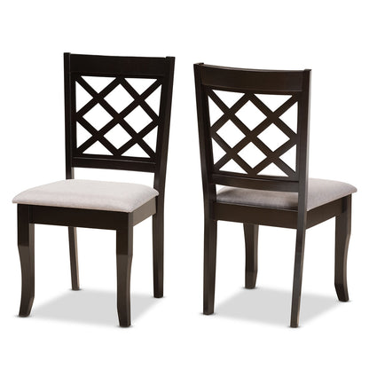 Baxton Studio - Verner Set of 2 Dining Chairs in Grey/Dark Brown - RH330C-Grey/Dark Brown-DC-2PK view 1