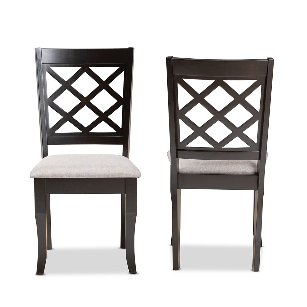 Baxton Studio - Verner Set of 2 Dining Chairs in Grey/Dark Brown - RH330C-Grey/Dark Brown-DC-2PK view 2