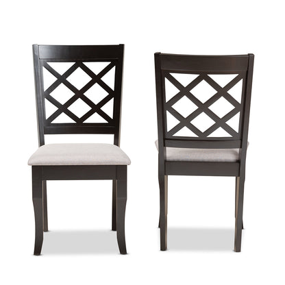 Baxton Studio - Verner Set of 2 Dining Chairs in Grey/Dark Brown - RH330C-Grey/Dark Brown-DC-2PK view 2