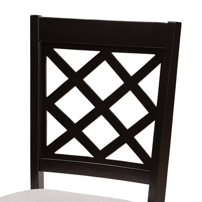 Baxton Studio - Verner Set of 2 Dining Chairs in Grey/Dark Brown - RH330C-Grey/Dark Brown-DC-2PK view 4