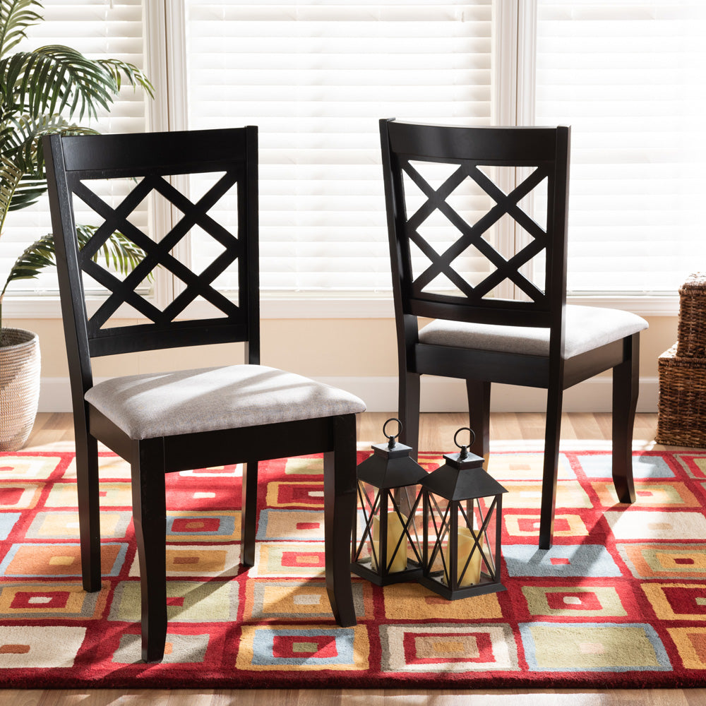 Baxton Studio - Verner Set of 2 Dining Chairs in Grey/Dark Brown - RH330C-Grey/Dark Brown-DC-2PK view 6