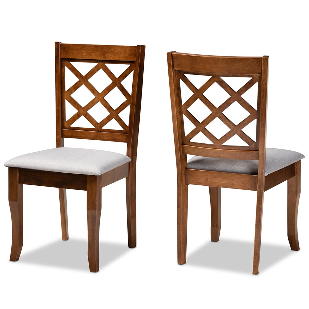Baxton Studio - Verner Set of 2 Dining Chairs in Grey/walnut brown - RH330C-Grey/Walnut-DC-2PK view 1