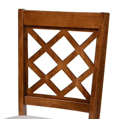 Baxton Studio - Verner Set of 2 Dining Chairs in Grey/walnut brown - RH330C-Grey/Walnut-DC-2PK view 4