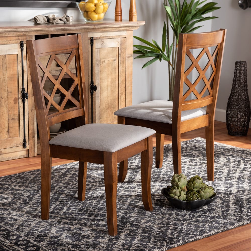 Baxton Studio - Verner Set of 2 Dining Chairs in Grey/walnut brown - RH330C-Grey/Walnut-DC-2PK view 6