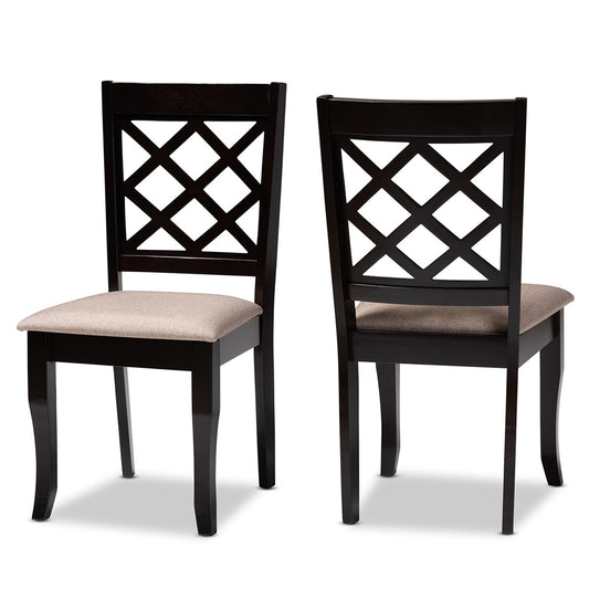 Baxton Studio - Verner Set of 2 Dining Chairs in Sand/Dark Brown - RH330C-Sand/Dark Brown-DC-2PK view 1