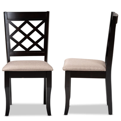 Baxton Studio - Verner Set of 2 Dining Chairs in Sand/Dark Brown - RH330C-Sand/Dark Brown-DC-2PK view 3