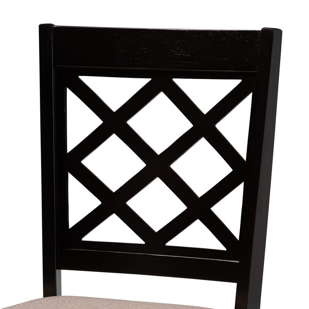 Baxton Studio - Verner Set of 2 Dining Chairs in Sand/Dark Brown - RH330C-Sand/Dark Brown-DC-2PK view 4