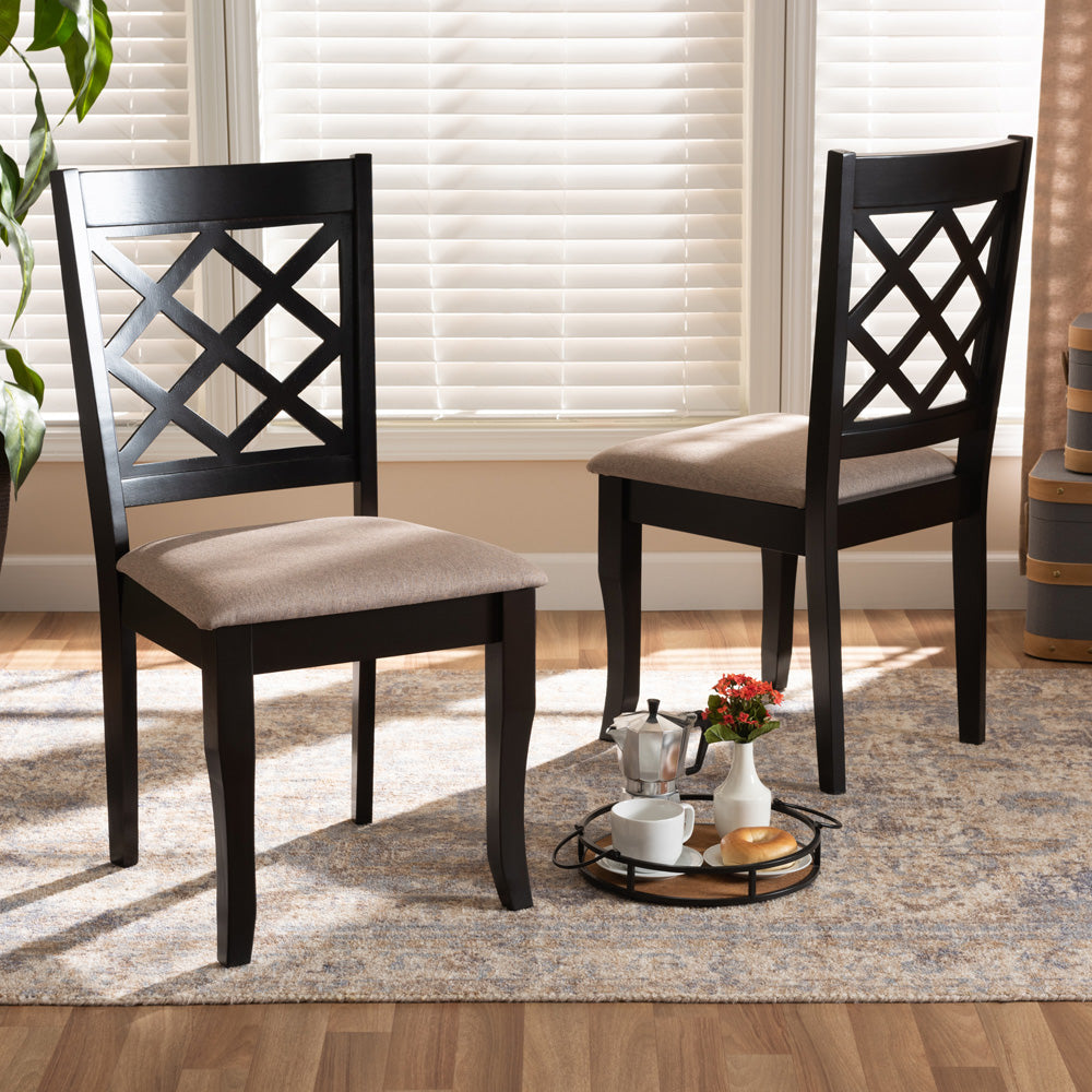Baxton Studio - Verner Set of 2 Dining Chairs in Sand/Dark Brown - RH330C-Sand/Dark Brown-DC-2PK view 6