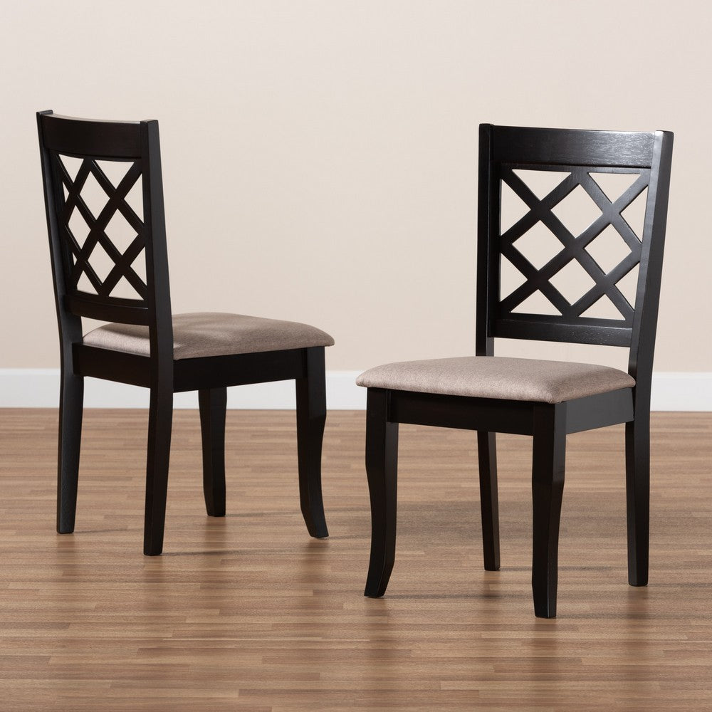 Baxton Studio - Verner Set of 2 Dining Chairs in Sand/Dark Brown - RH330C-Sand/Dark Brown-DC-2PK view 7