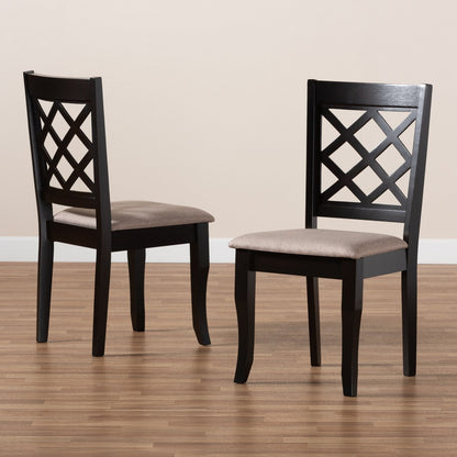 Baxton Studio - Verner Set of 2 Dining Chairs in Sand/Dark Brown - RH330C-Sand/Dark Brown-DC-2PK view 7
