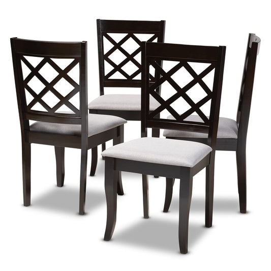 Baxton Studio - Verner Set of 4 Dining Chairs in Gray/Espresso - RH330C-Grey/Dark Brown-DC-4PK view 1