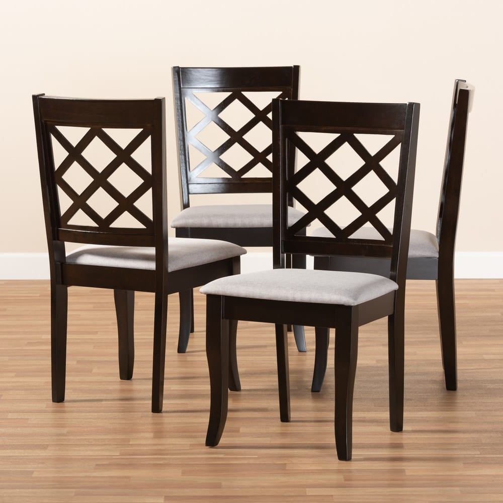 Baxton Studio - Verner Set of 4 Dining Chairs in Gray/Espresso - RH330C-Grey/Dark Brown-DC-4PK view 4