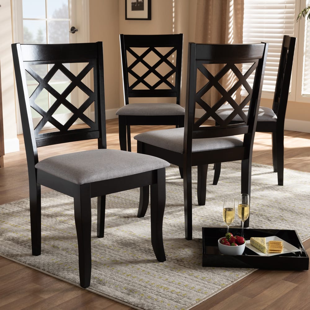 Baxton Studio - Verner Set of 4 Dining Chairs in Gray/Espresso - RH330C-Grey/Dark Brown-DC-4PK view 5