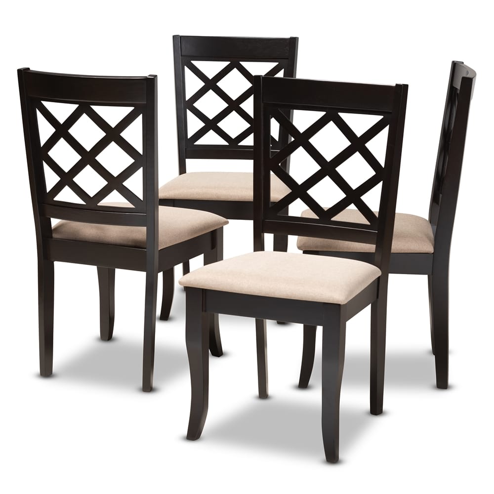 Baxton Studio - Verner Set of 4 Dining Chairs in Sand/Espresso - RH330C-Sand/Dark Brown-DC-4PK view 1