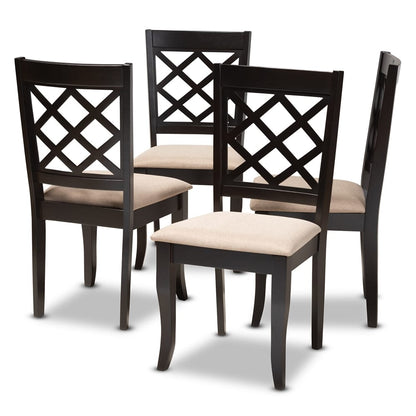 Baxton Studio - Verner Set of 4 Dining Chairs in Sand/Espresso - RH330C-Sand/Dark Brown-DC-4PK view 1