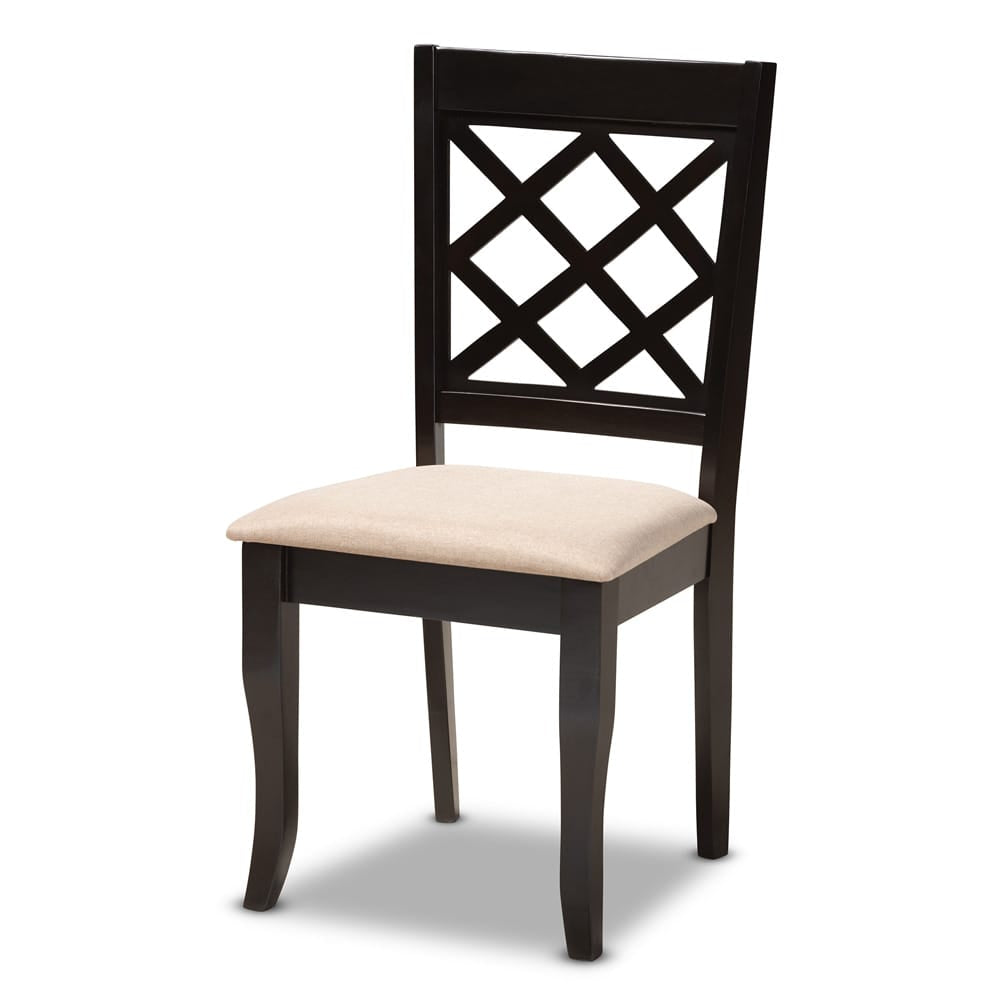 Baxton Studio - Verner Set of 4 Dining Chairs in Sand/Espresso - RH330C-Sand/Dark Brown-DC-4PK view 2