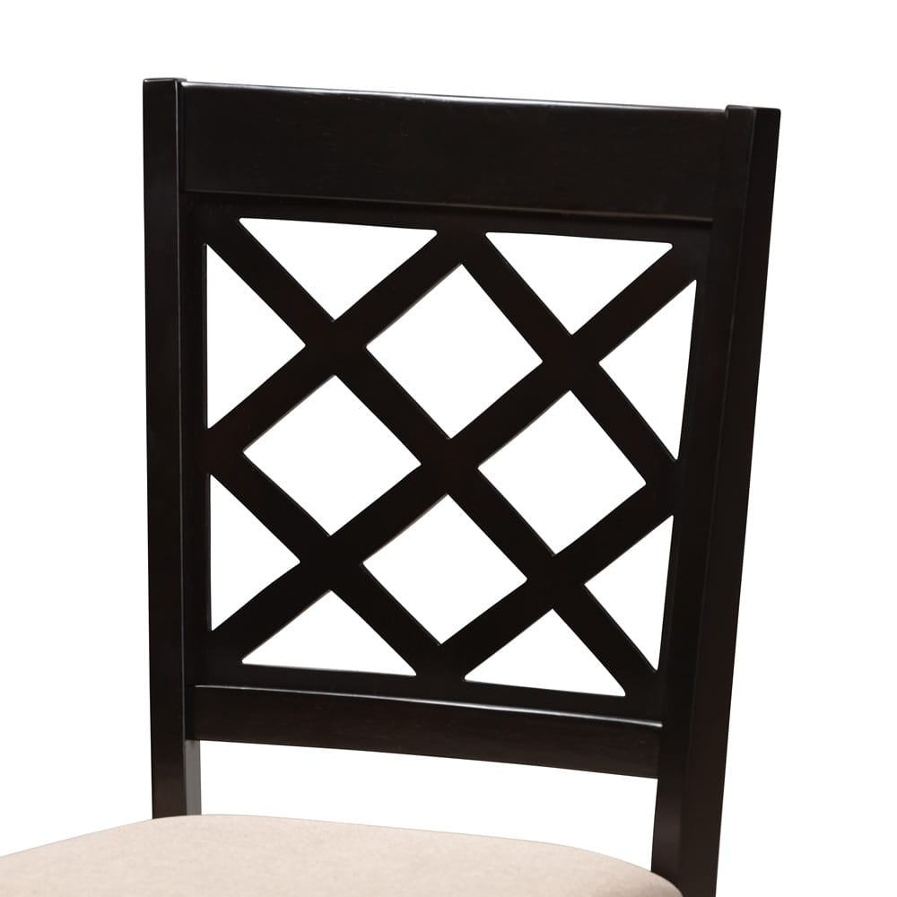 Baxton Studio - Verner Set of 4 Dining Chairs in Sand/Espresso - RH330C-Sand/Dark Brown-DC-4PK view 3