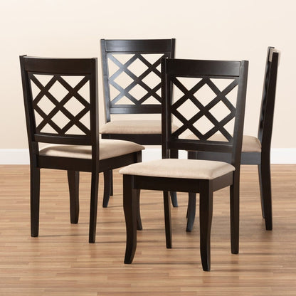 Baxton Studio - Verner Set of 4 Dining Chairs in Sand/Espresso - RH330C-Sand/Dark Brown-DC-4PK view 4