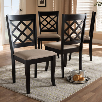 Baxton Studio - Verner Set of 4 Dining Chairs in Sand/Espresso - RH330C-Sand/Dark Brown-DC-4PK view 5