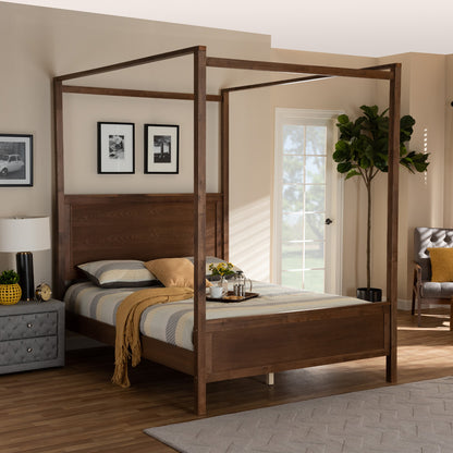 Baxton Studio - Veronica Queen Size Bed in Walnut Brown - MG0021-1-Walnut-Queen view 6