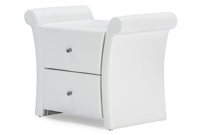 Baxton Studio - Victoria Nightstand - BBT3111A1-White-NS view 1