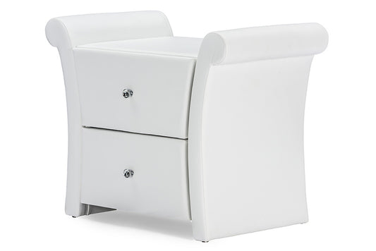 Baxton Studio - Victoria Nightstand - BBT3111A1-White-NS view 1