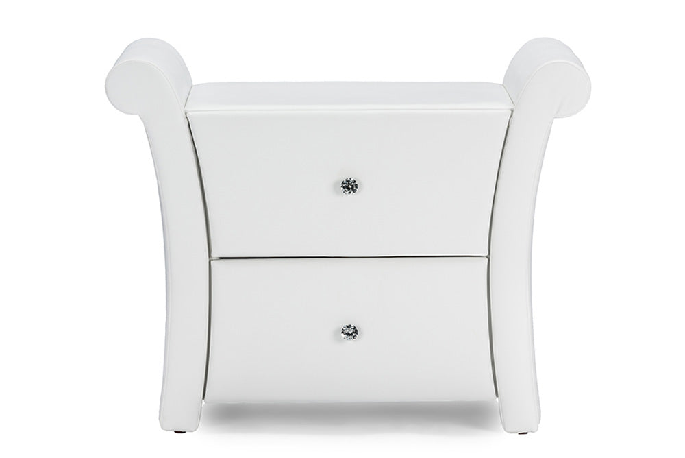 Baxton Studio - Victoria Nightstand - BBT3111A1-White-NS view 5