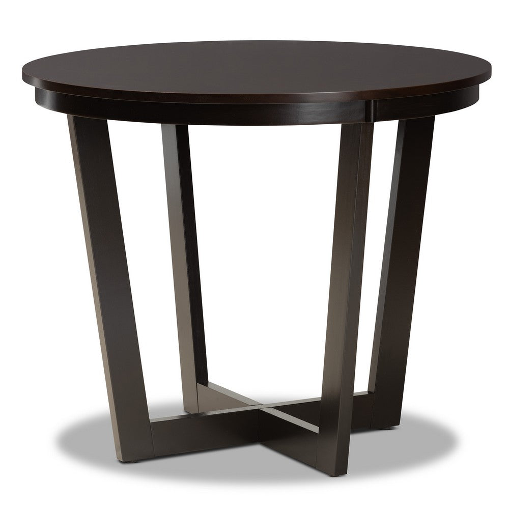 Baxton Studio - Vida Dining Set in Dark Brown - Vida-Dark Brown-5PC Dining Set view 3