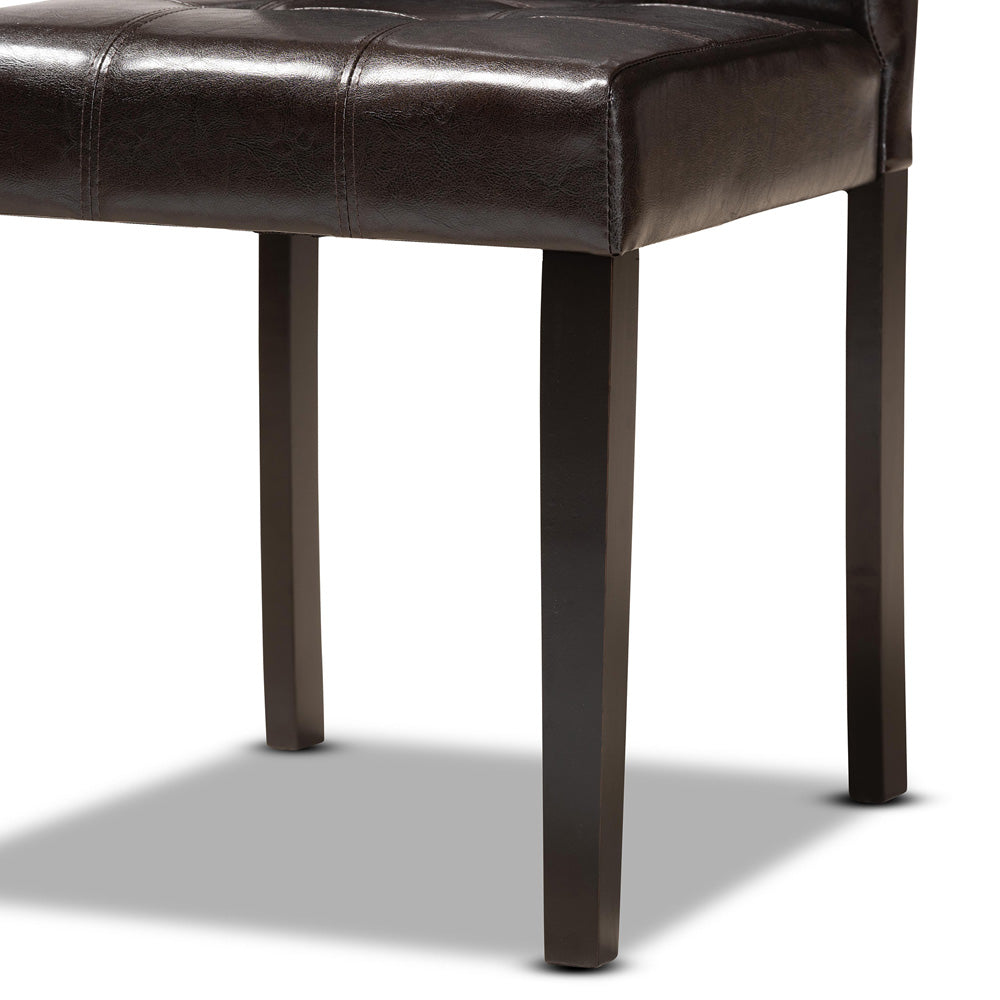 Baxton Studio - Vida Dining Set in Dark Brown - Vida-Dark Brown-5PC Dining Set view 6