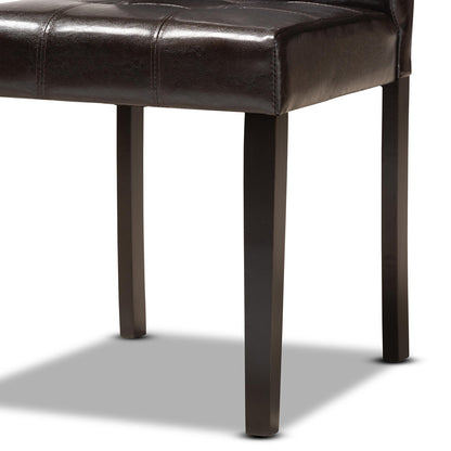 Baxton Studio - Vida Dining Set in Dark Brown - Vida-Dark Brown-5PC Dining Set view 6