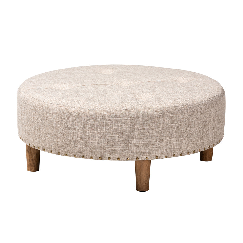 Baxton Studio - Vinet Ottoman in Beige - JY17A200-Beige-Otto view 1